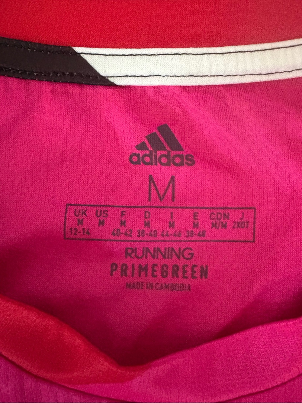 adidas Pink and Red Running Tee - Picture 2 of 3